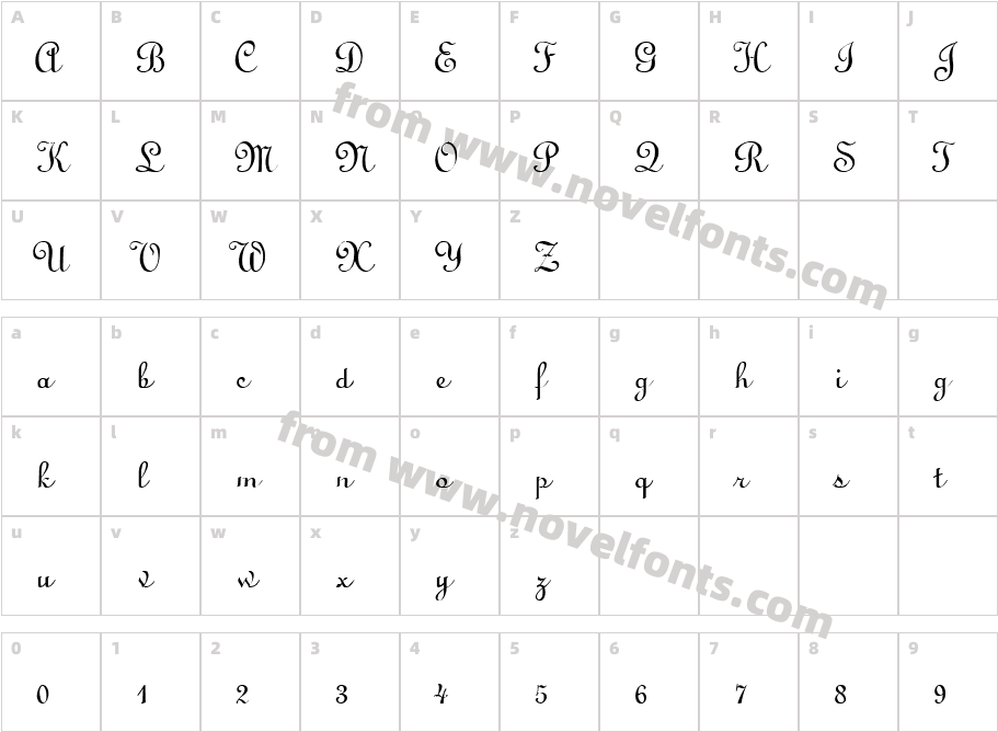 LYRANO RegularCharacter Map