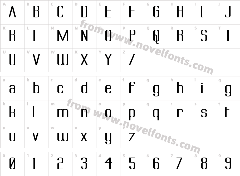 Labtop Superwide BoldishCharacter Map