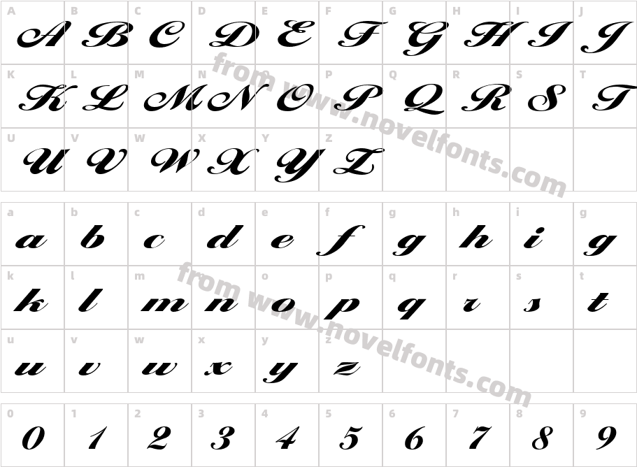 Larisima Extrabold RegularCharacter Map