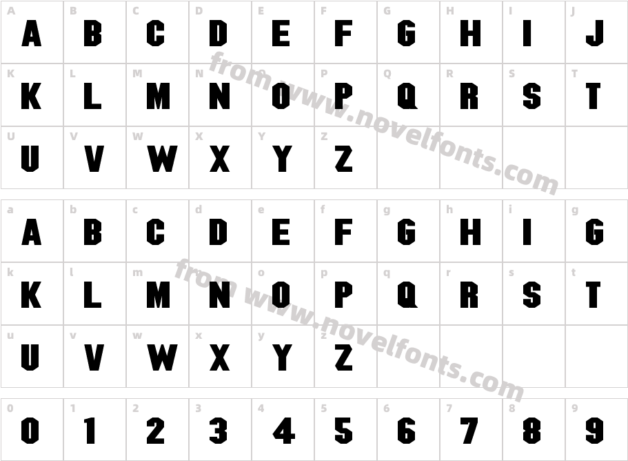 Blitzwing Expanded BoldCharacter Map