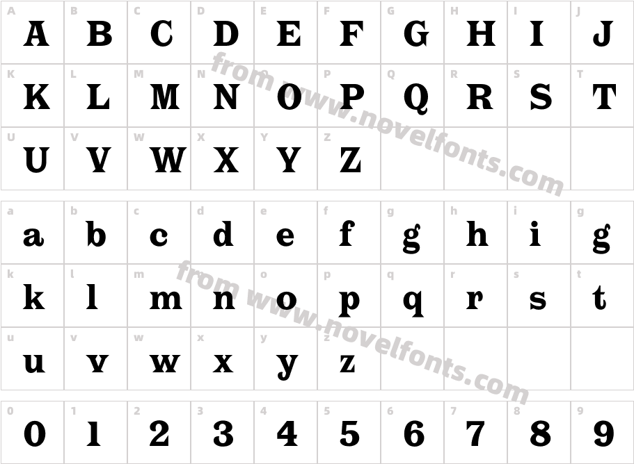 Latin CG BoldCharacter Map