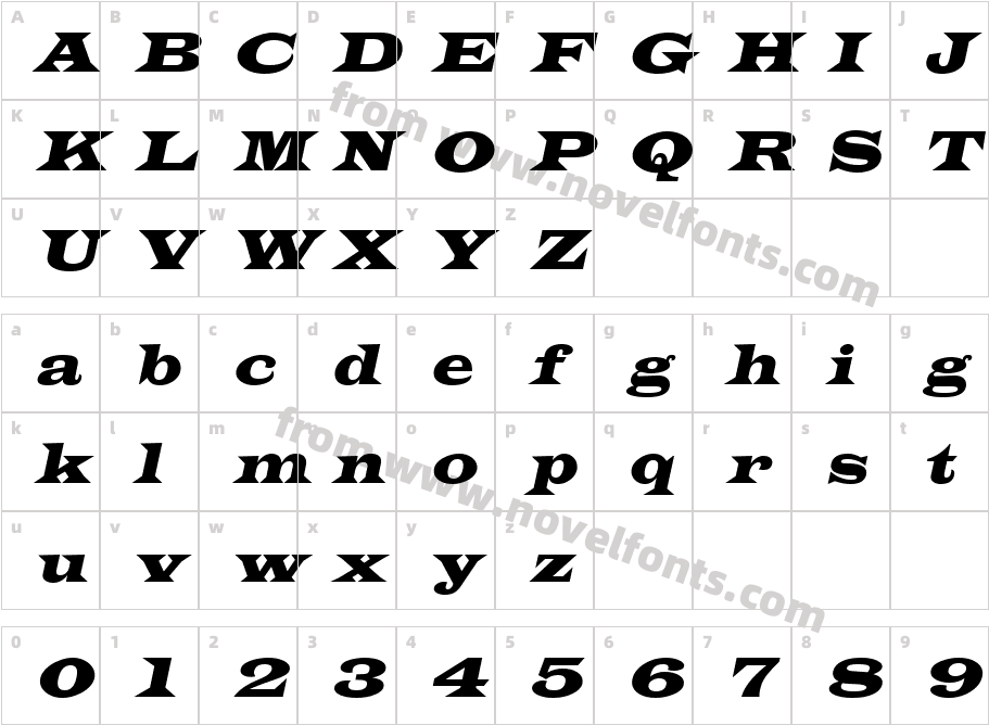 Latin Extended ItalicCharacter Map