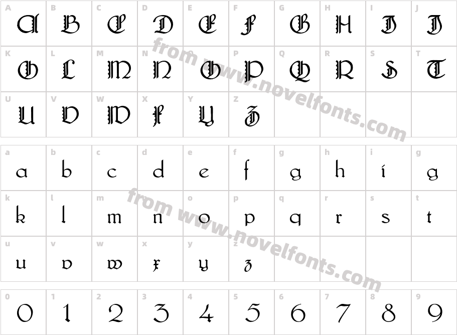 Lautenbach Fancy Caps NormalCharacter Map