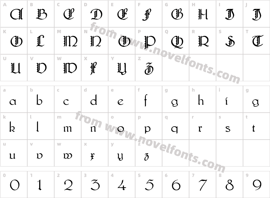 Lautenbach Fancy Caps NormalCharacter Map