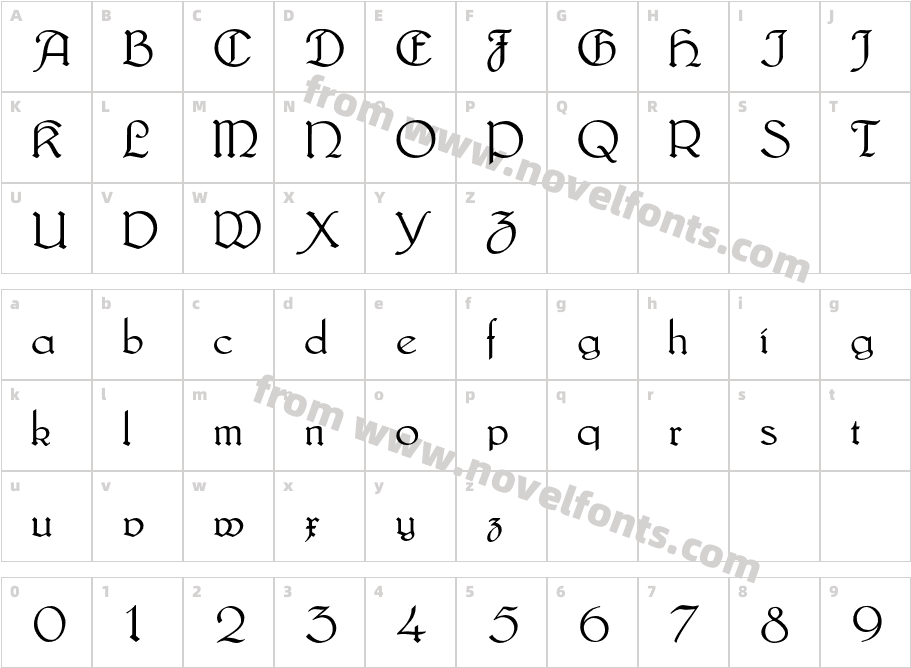 Lautenbach NormalCharacter Map