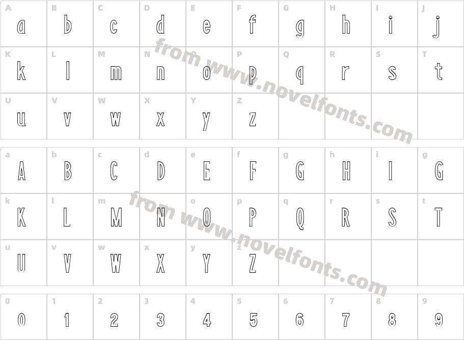 Layerface OutlineCharacter Map