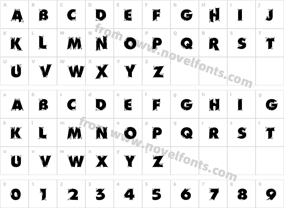 Layout Gothic RegularCharacter Map