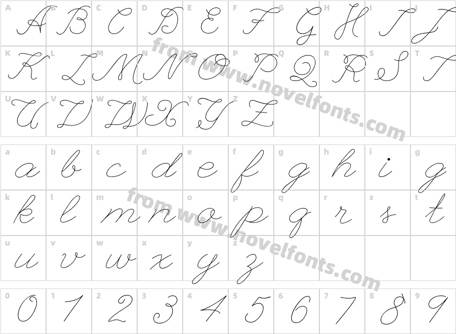 League Script Thin RegularCharacter Map