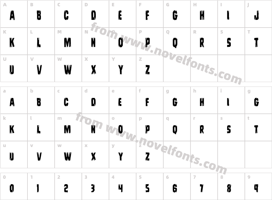 Leatherface CondensedCharacter Map