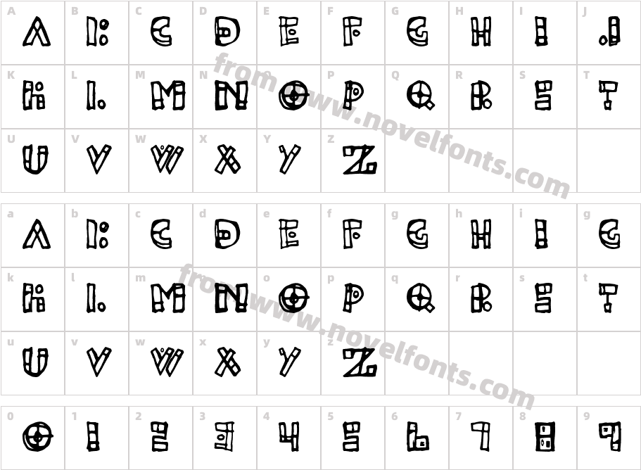 Left SideCharacter Map