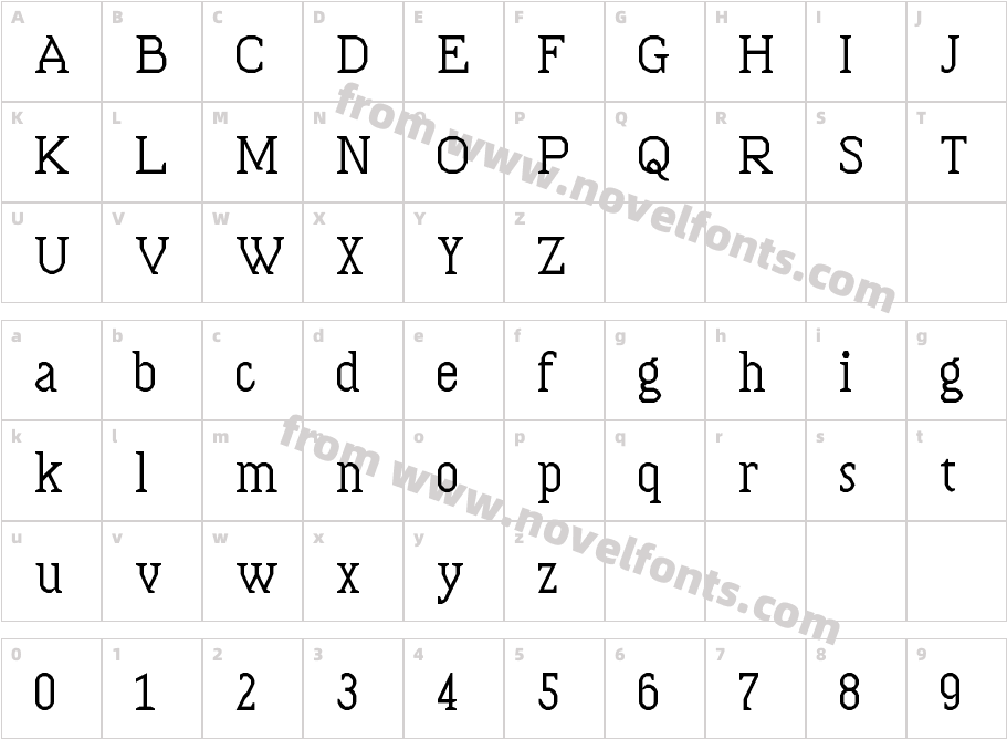 Bloccus RegularCharacter Map