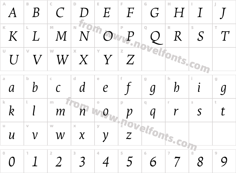 Leksa Light ItalicCharacter Map