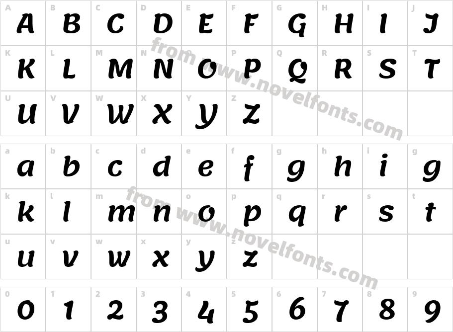 Lemonada-SemiBoldCharacter Map