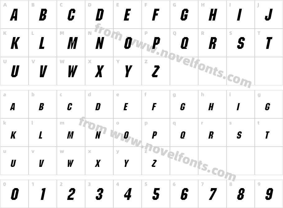 Block BoldItalicCharacter Map