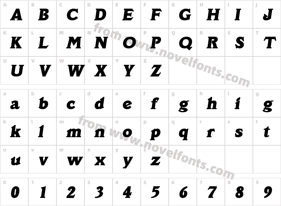 Leroy Becker Heavy ItalicCharacter Map