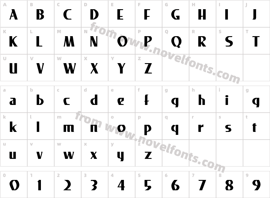 Lester Bold RegularCharacter Map