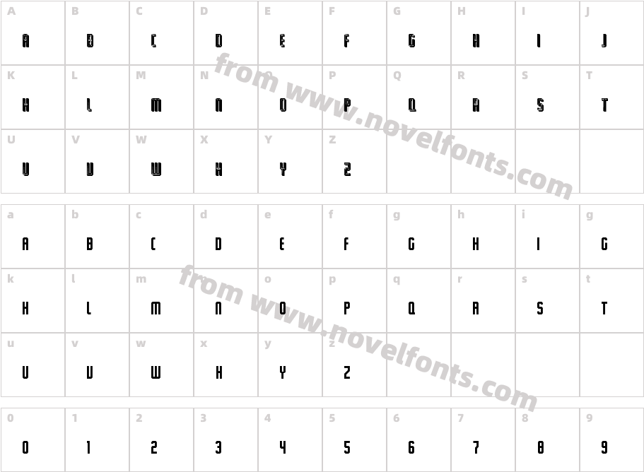 Letra Libre RegularCharacter Map