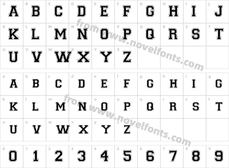 Letter Sweater OutlineS CapsS SiCharacter Map