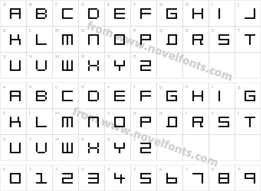 Block Out 2097Character Map