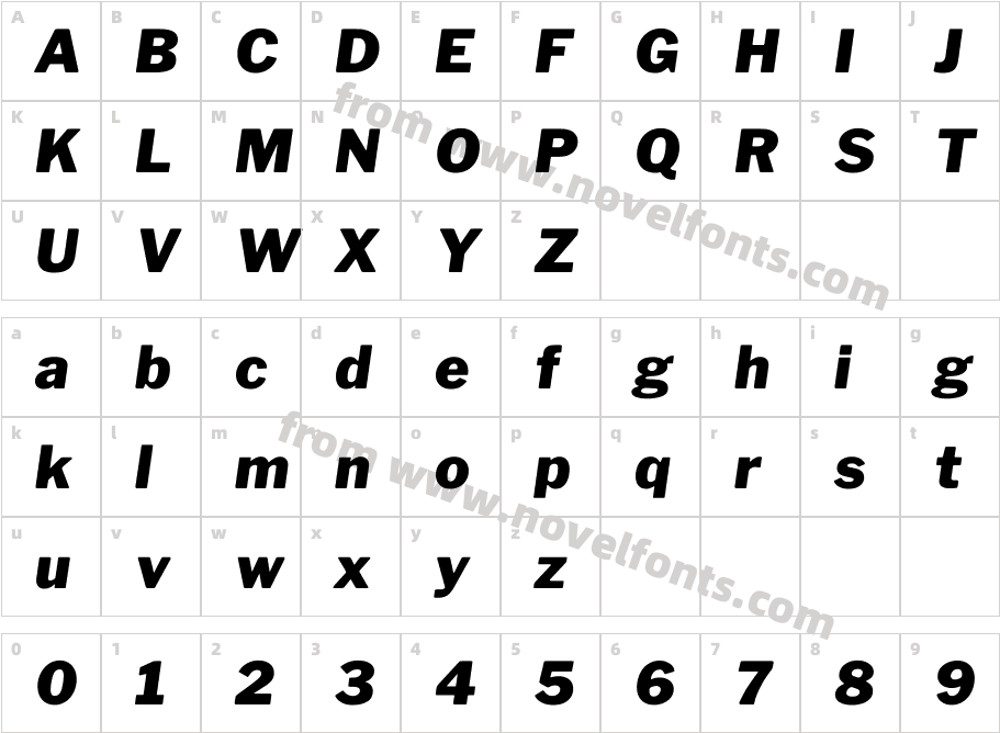 Libre Franklin Black ItalicCharacter Map