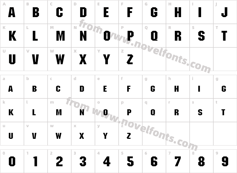 Block Wide BoldCharacter Map