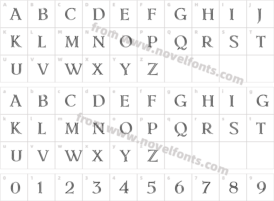 Lidia MediumCharacter Map