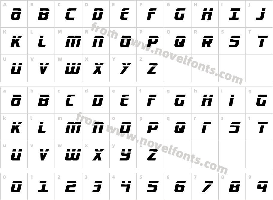 Lightsider Compact Laser RegularCharacter Map