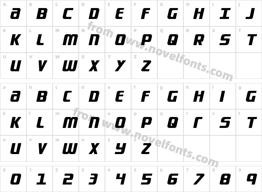 Lightsider Compact RegularCharacter Map