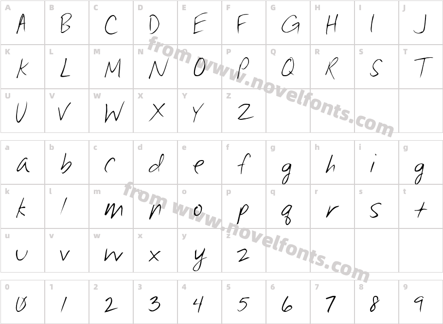 Lindsay Normal NarrowCharacter Map