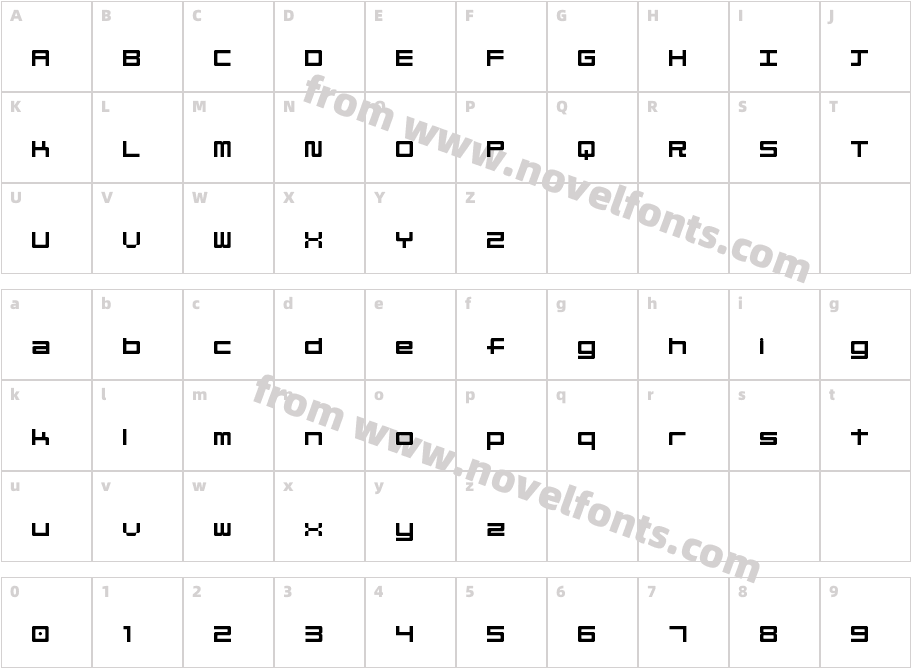 Linesquare Rounded Extended RegularCharacter Map