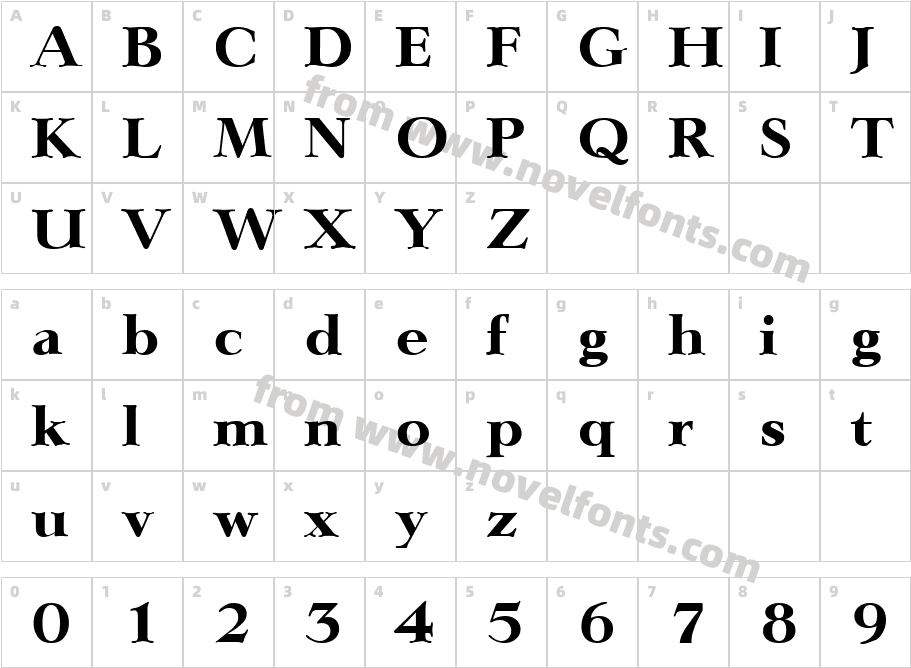 Lingwood BoldCharacter Map