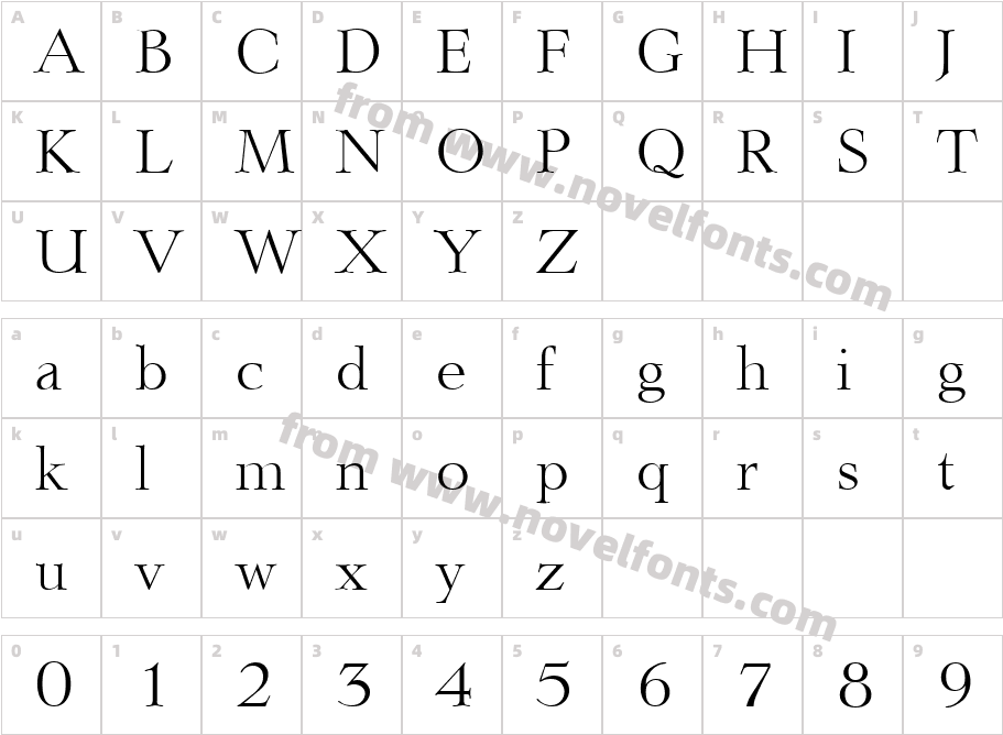 Lingwood Serial Light RegularCharacter Map