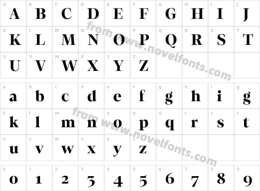 Loretta Bold DisplayCharacter Map