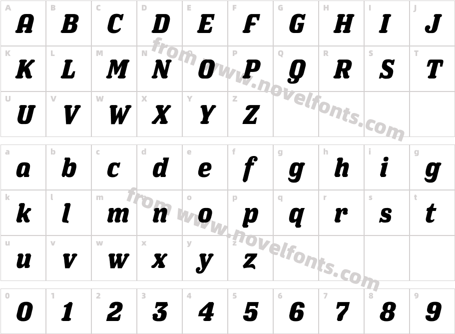 Los FelizOT Bold ItalicCharacter Map