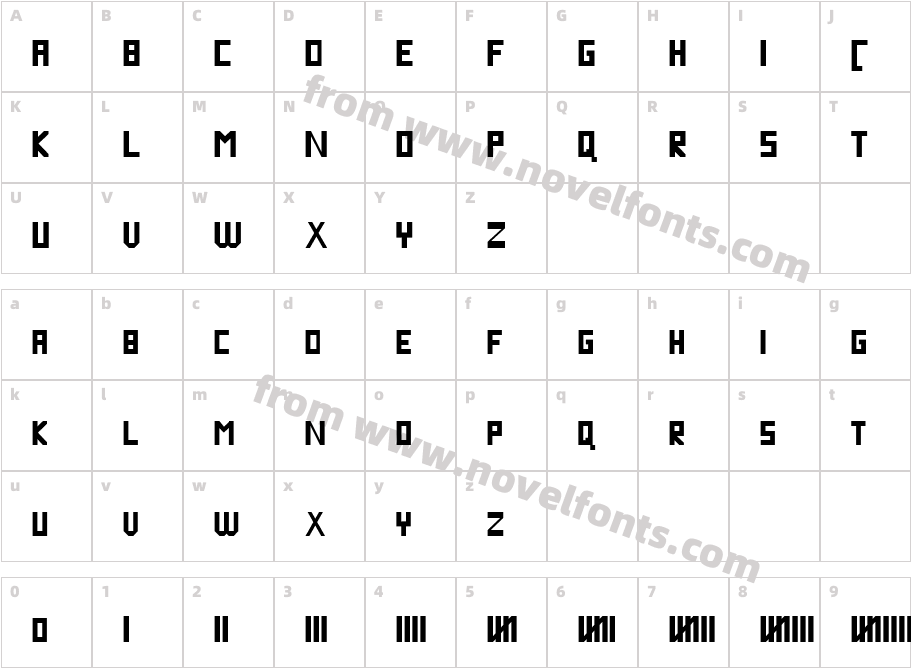 BlocklineCharacter Map