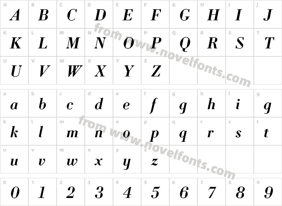 Louvette Deck Semibold ItalicCharacter Map