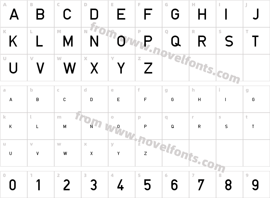 Blockschrift für FlugzeugeCharacter Map