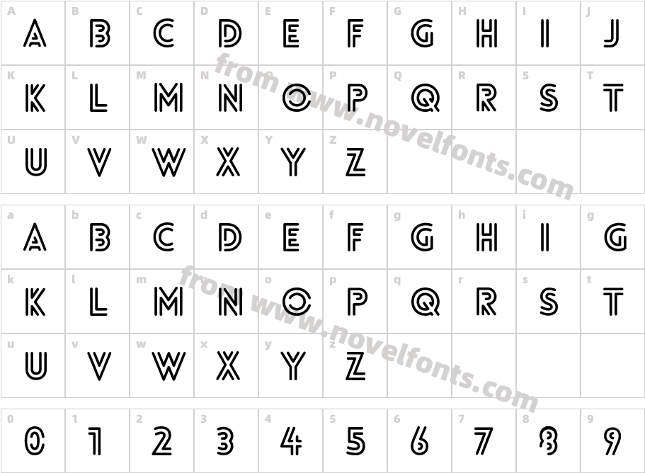 Lovelo Line BoldCharacter Map