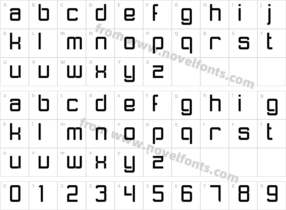 Lower Face RegularCharacter Map