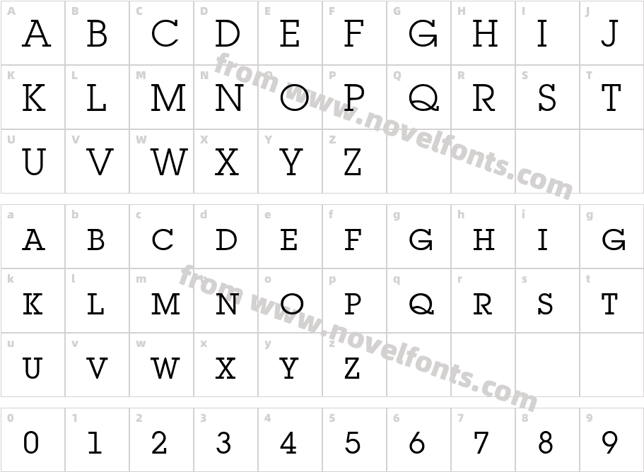 Lubiana Small Caps NormalCharacter Map