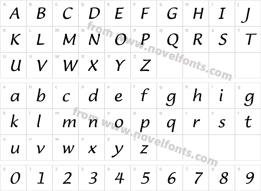 Lucida Casual CE KursywaCharacter Map