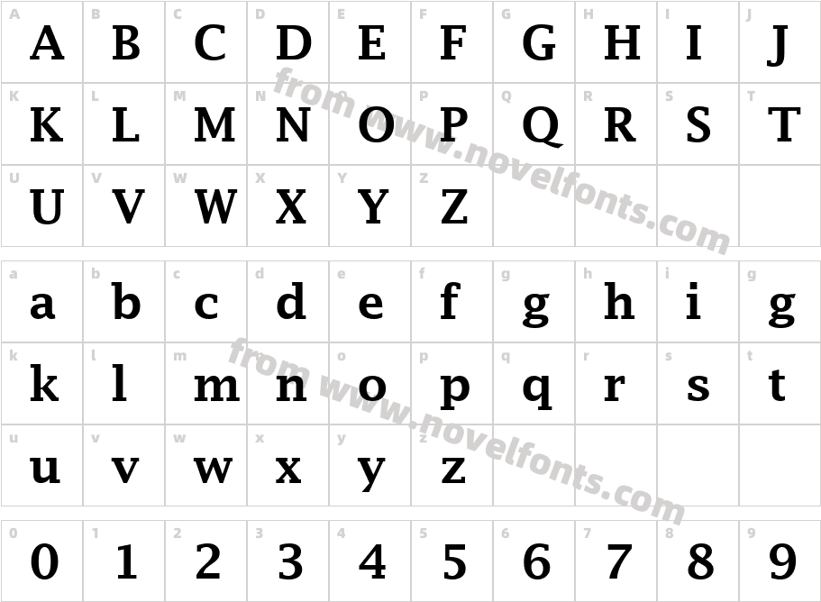 Lucida Fax DemiboldCharacter Map