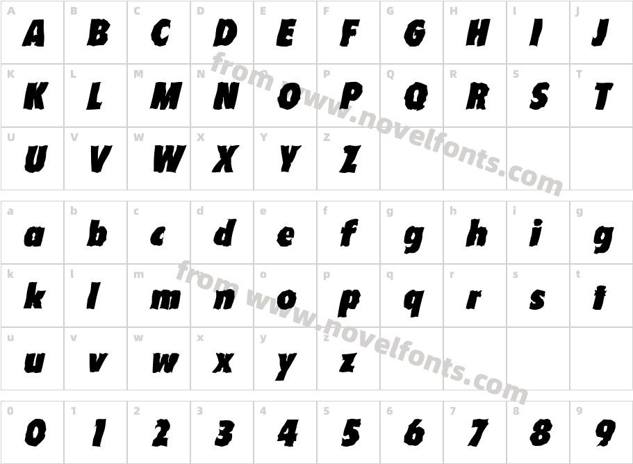 Luis Becker Random Black ItalicCharacter Map