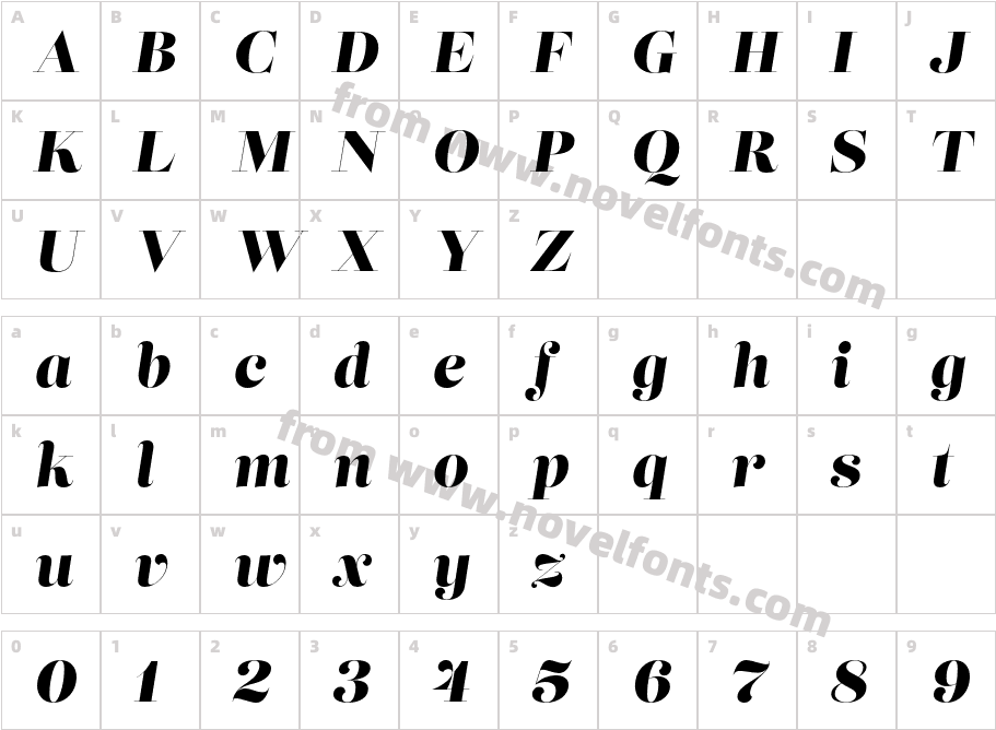 Lust Didone ItalicCharacter Map