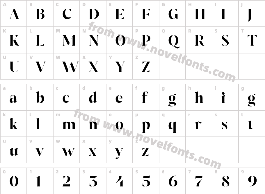 Lustrio RegularCharacter Map