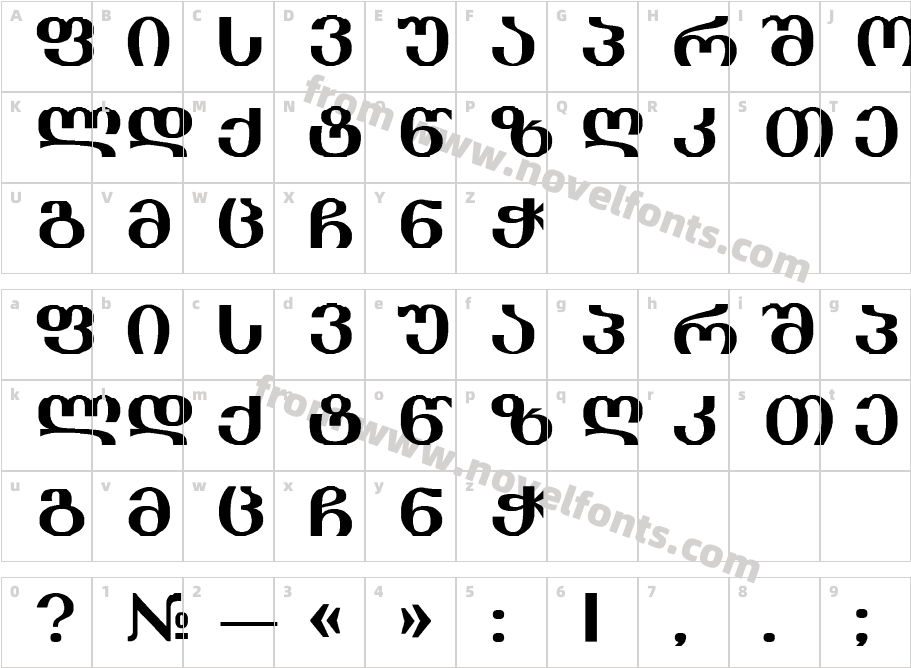 MARTVE A&VCharacter Map