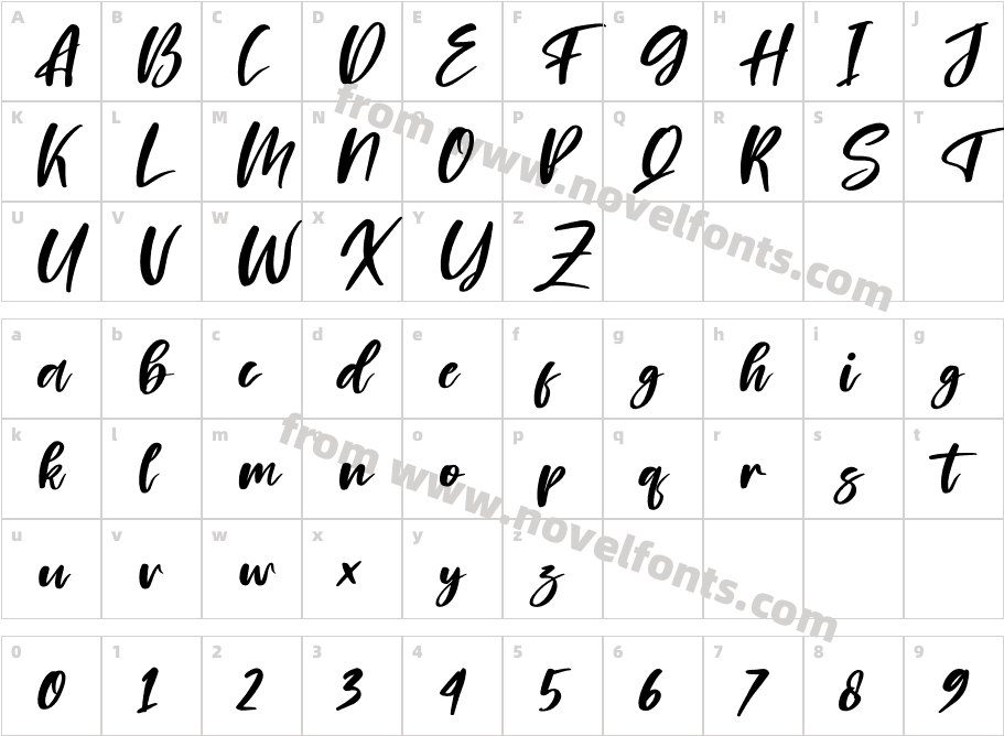 Blondeta ItalicCharacter Map