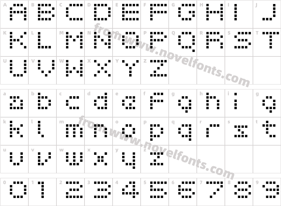 MG Bit NeonCharacter Map