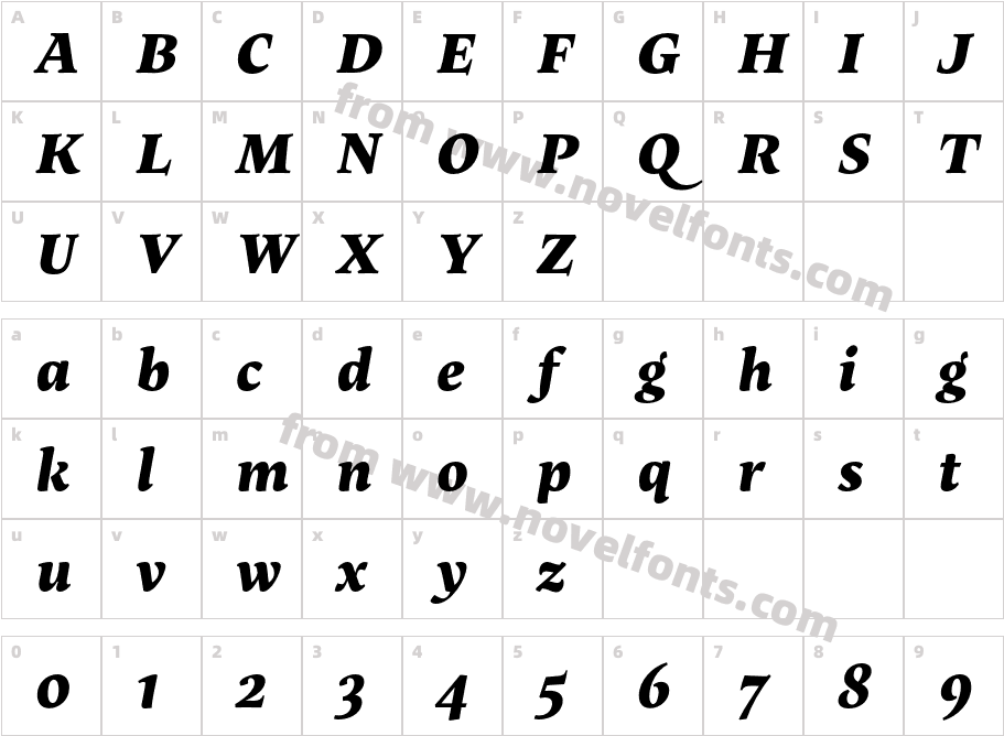 Maecenas Extra Bold ItalicCharacter Map