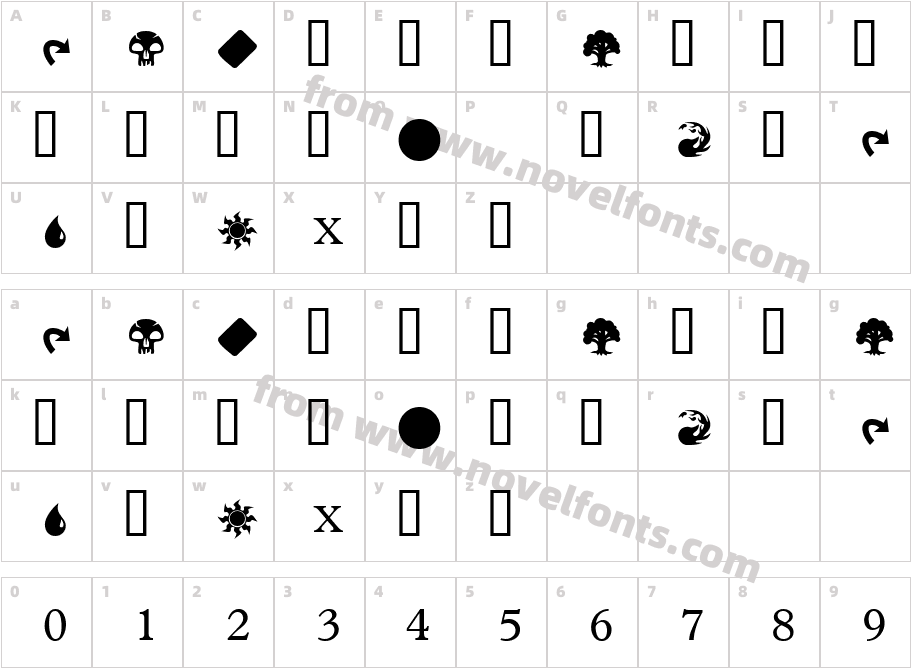 Magic SymbolsCharacter Map